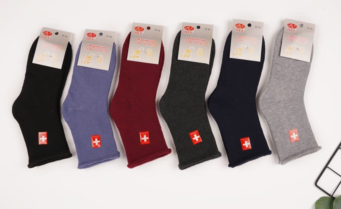 Носки женские теплые “BFL” №НВ16 махровые, медик (12 пар)