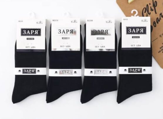 Носки мужские тонкие “Заря-без шва” №2205, 2206, 2207, 2204 (12 пар)