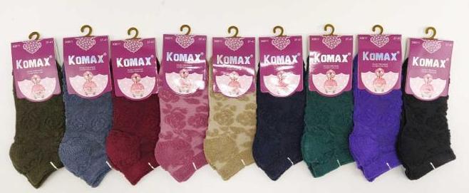 Носки женские теплые “Komax” №Х6611-1 короткие, махровые сверху (12 пар)