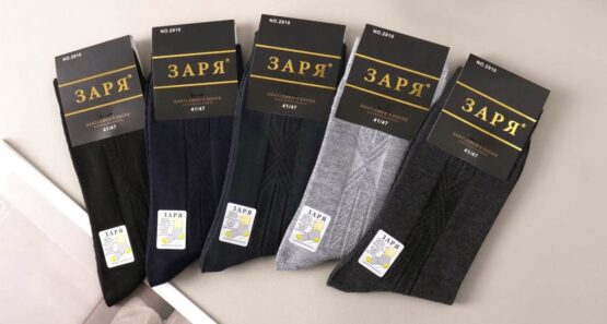Носки мужские тонкие “Заря, Osko” №2916, 2923, 2907, 2911, 2921 (12 пар)