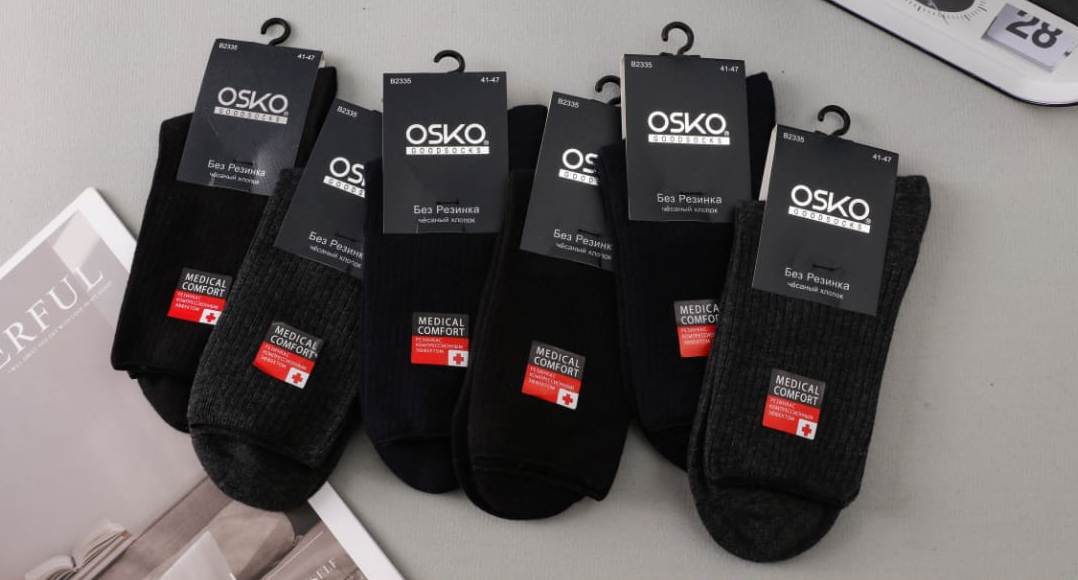 Носки мужские тонкие “Osko” №2335 резинка (12 пар)