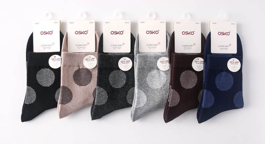 Носки женские тонкие “Osko” №А1631 круги (10 пар)