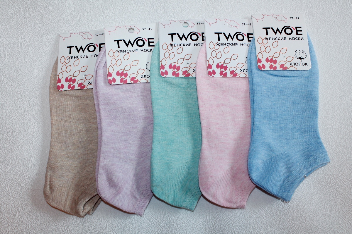 Носки женские короткие “Two’e” №WGB23, WGB36,WGB65, 68 ассорти (12 пар)