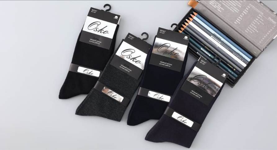 Носки мужские тонкие “Osko” №2347, 2346 чесаный хлопок (12 пар)