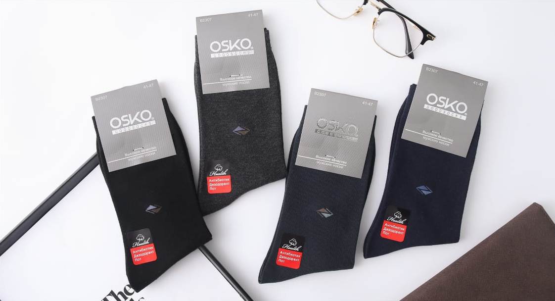 Носки мужские тонкие “Osko” №2382, 2306, 2301, 2307 (12 пар)