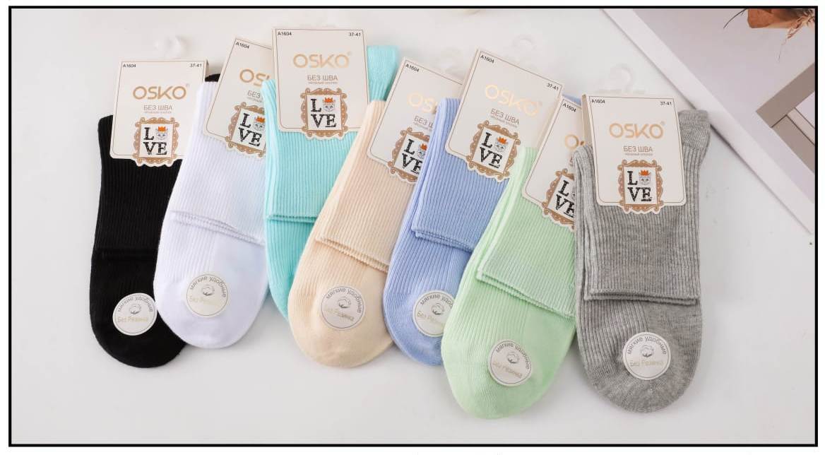 Носки женские тонкие “Osko” №А1604 резинка (10 пар)