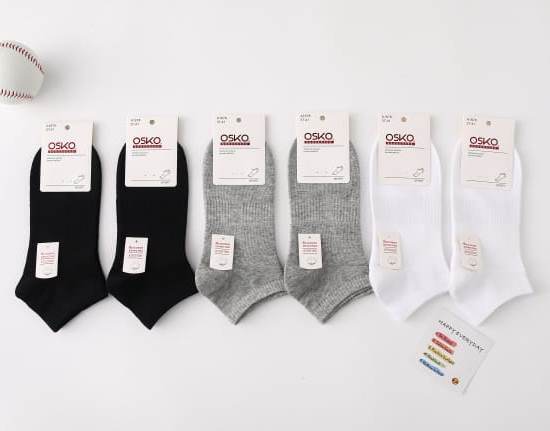 Носки женские короткие “Osko” №А1678 однотонные (12 пар)