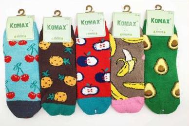 Носки женские теплые “Komax” №666-50 короткие, травка, фрукты (10 пар)