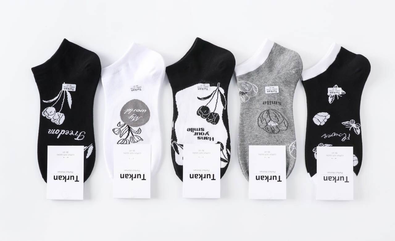 Носки женские короткие “Turkan” №6457 цветы (10 пар)