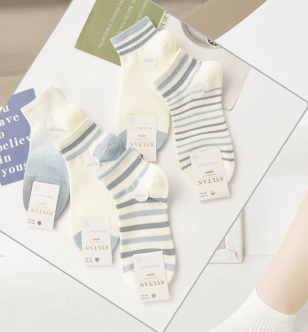 Носки женские короткие “Syltan” №2526 полоска (10 пар)