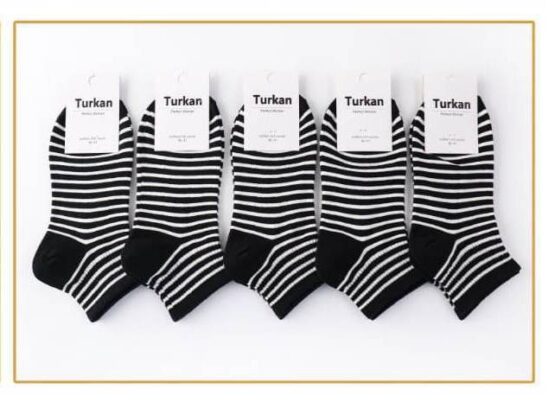 Носки женские короткие “Turkan” №65000 полоска (10 пар)