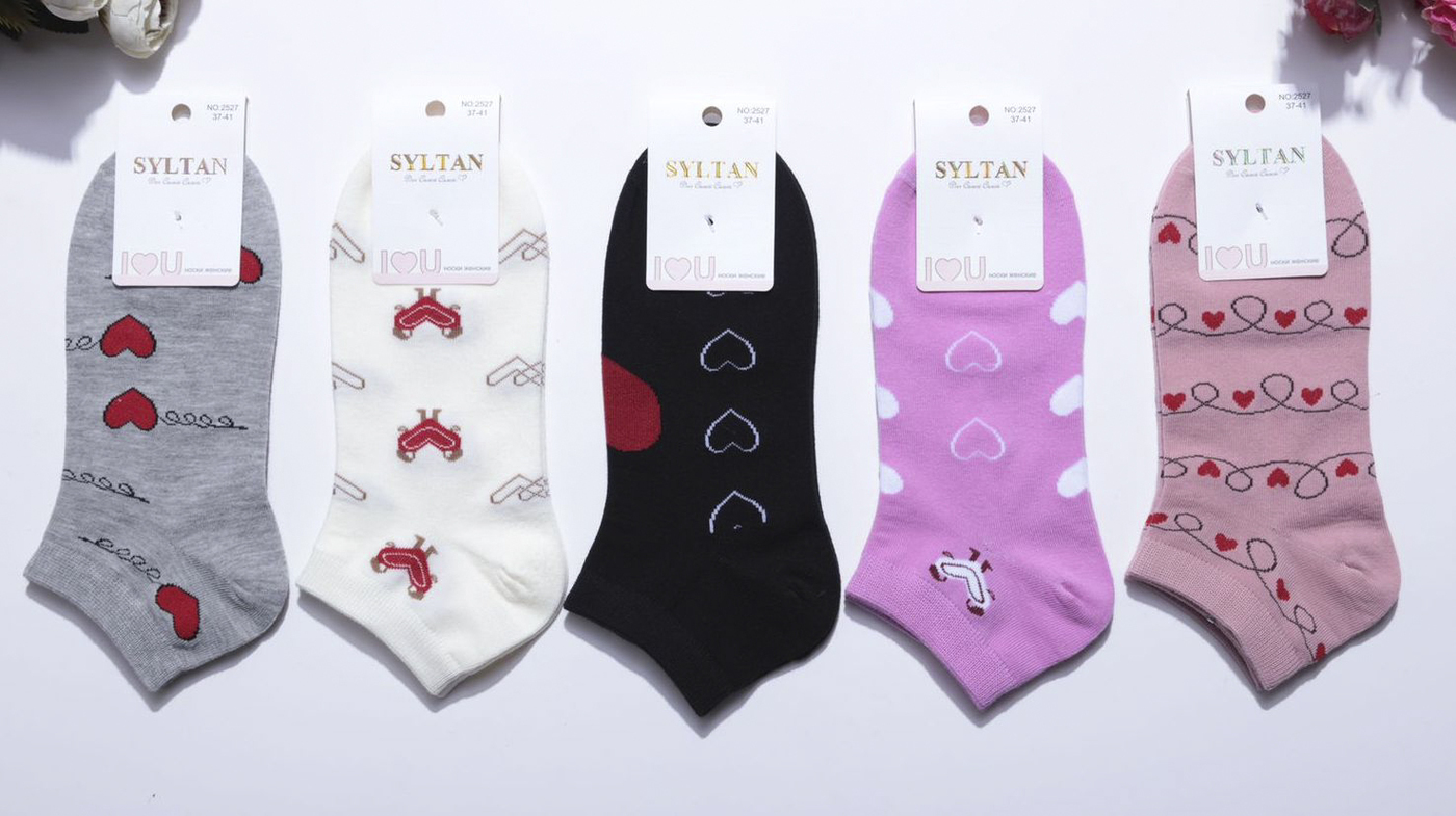 Носки женские короткие “Syltan” №2527 сердце (10 пар)