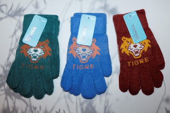 Перчатки детские “Корона” №Е0541 тигр (12 пар)