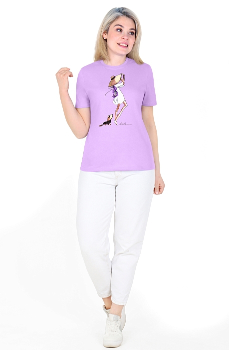 Футболка женская “Лотос. Луна” №Ф-92 (42-62) принт