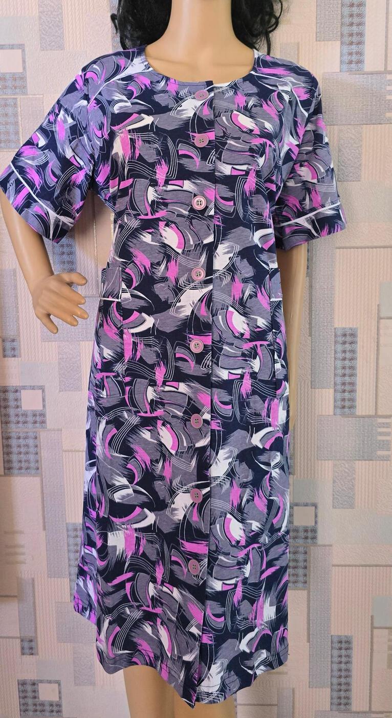 Халат женский “Lady” на пуговицах №8085 (50-60)