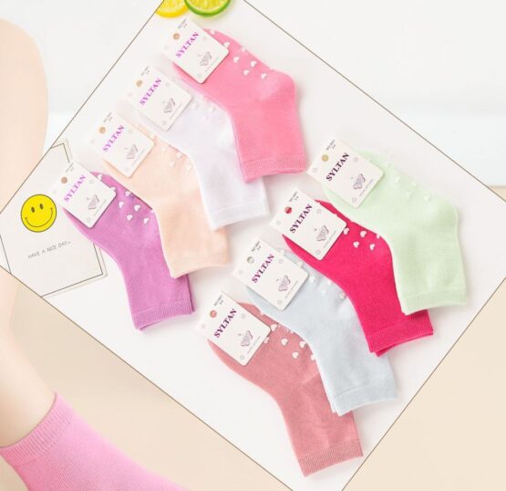 Носки детские тонкие “Syltan” №3673, 3661 (1-2, 2-3, 3-4) с тормозами, однотонные, мальчик или девочка (10 пар)