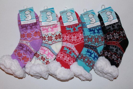 Носки детские теплые “Ирина” мех, с тормозами