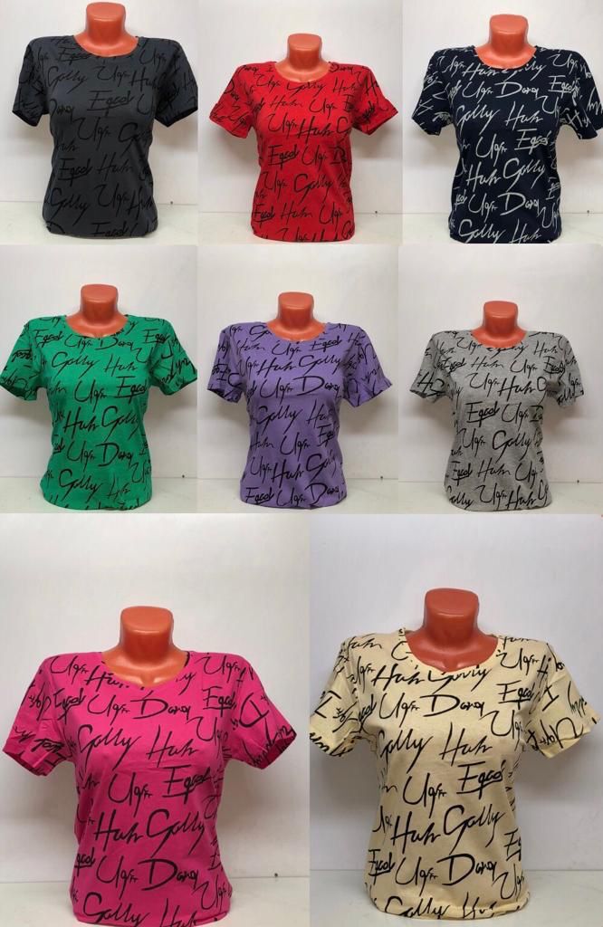 Футболка женская “Долина” (48-56) бабочки, надпись