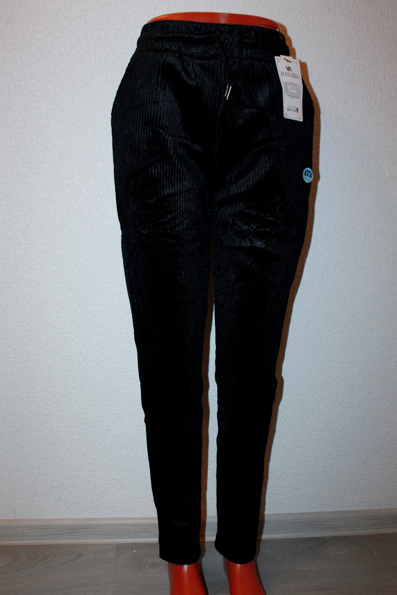 Брюки женские “Наташа” №А37 (S/M-XL/2XL) велюр, рубчик