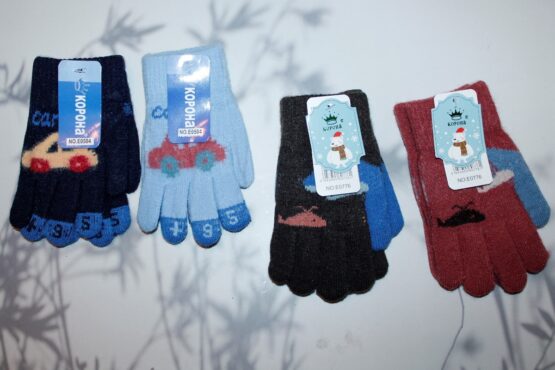 Перчатки детские “Корона” №Е0776, 0504 кит, машина (12 пар)