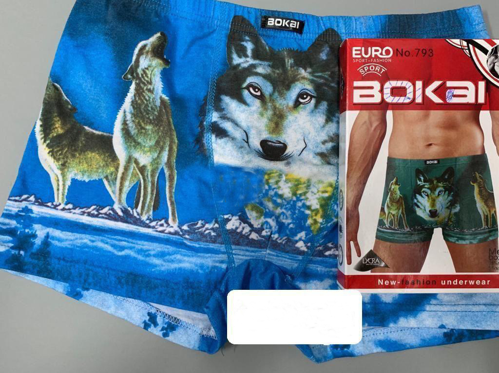 Боксеры мужские ” Bokai” (XL-4XL) с рисунком, упаковка 2 штуки