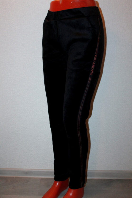 Брюки женские “Наташа” №А29 (S/M-2XL) велюр, лампасы