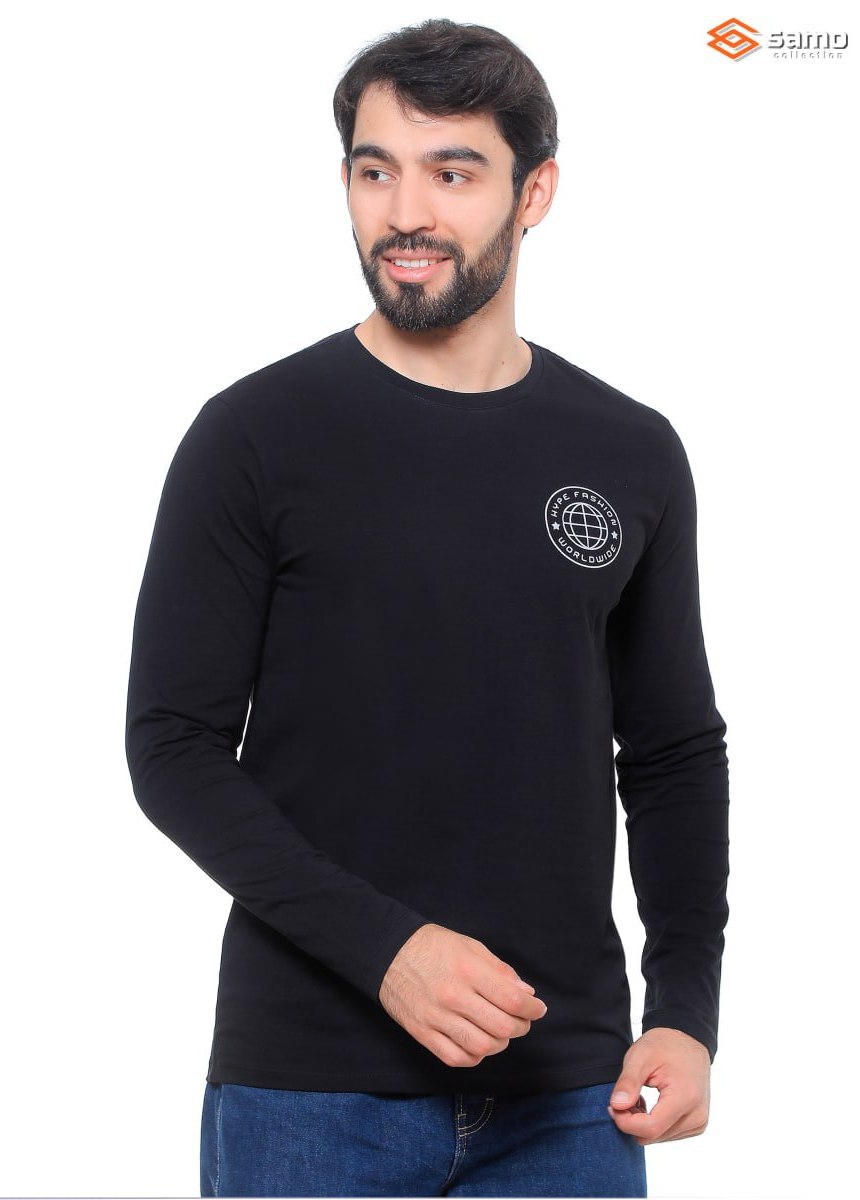 Футболка мужская “Samo” №М9311К (48-56) длинный рукав, принт