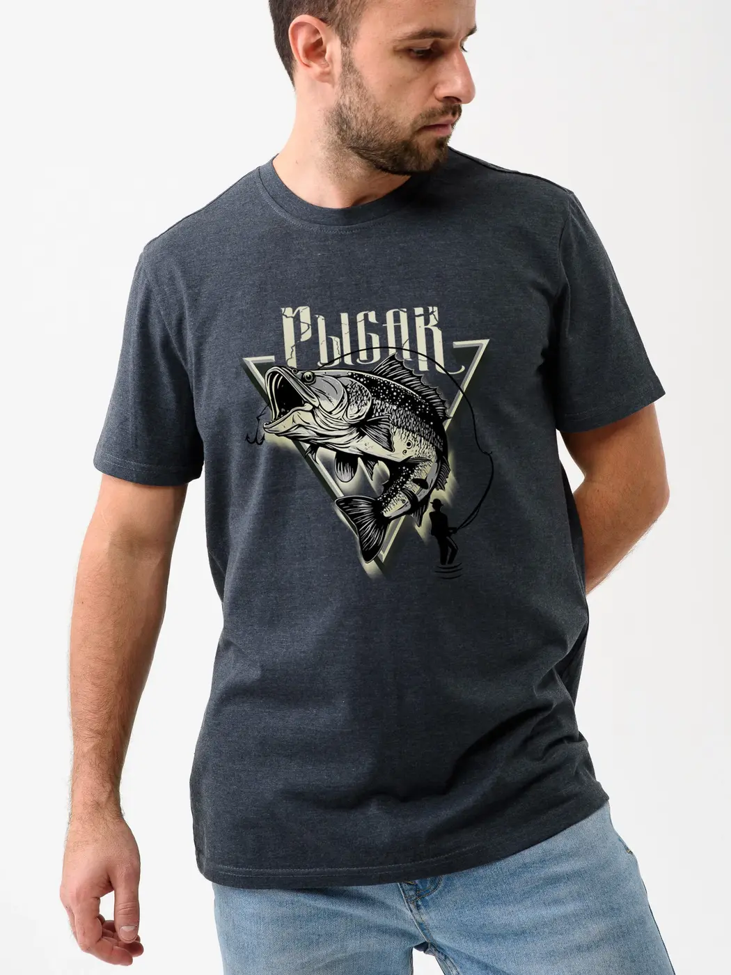 Футболка мужская “Оптима. Рыбак” №2280 (48-58)